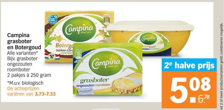 Campina   roomboter folder aanbieding bij  Albert Heijn - details