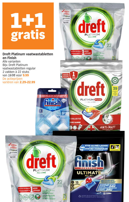 Finish   vaatwasmiddel folder aanbieding bij  Albert Heijn - details