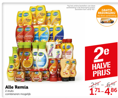 Remia   tomatenketchup, mayonaise folder aanbieding bij  Coop - details