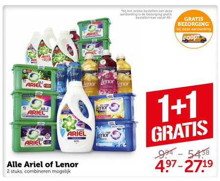 Ariel   wasmiddel folder aanbieding bij  Coop - details