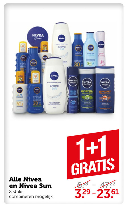 Nivea   douchegel, zonnebrandolie folder aanbieding bij  Coop - details