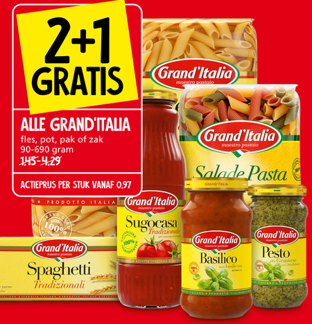 Grand Italia   pesto, tortellini folder aanbieding bij  Jan Linders - details