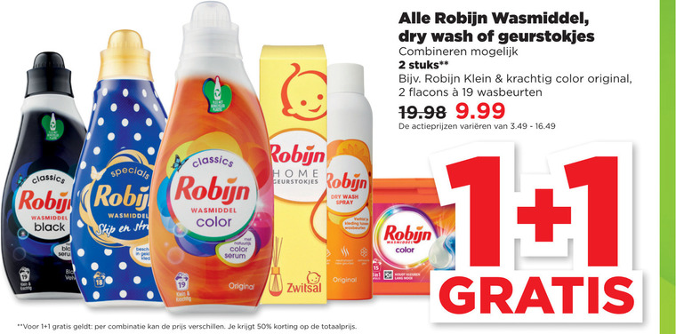 Robijn   wasmiddel folder aanbieding bij  Plus - details