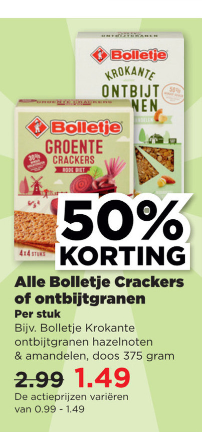 Bolletje   crackers, cereals folder aanbieding bij  Plus - details