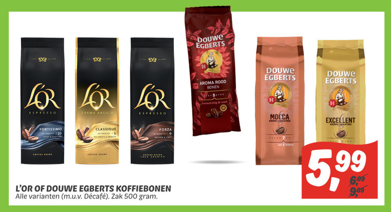 Douwe Egberts L Or   koffiebonen folder aanbieding bij  Dekamarkt - details