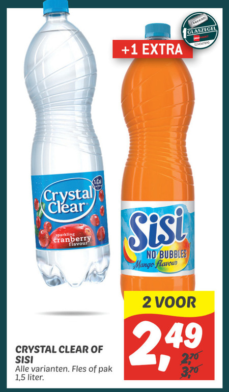 Crystal Clear   fruitdrank folder aanbieding bij  Dekamarkt - details