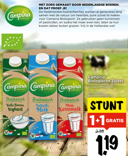 Campina   yoghurt, karnemelk folder aanbieding bij  Vomar - details