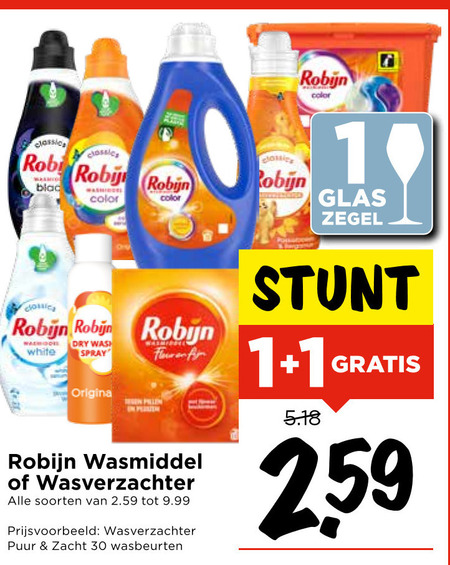 Robijn   wasmiddel, wasverzachter folder aanbieding bij  Vomar - details