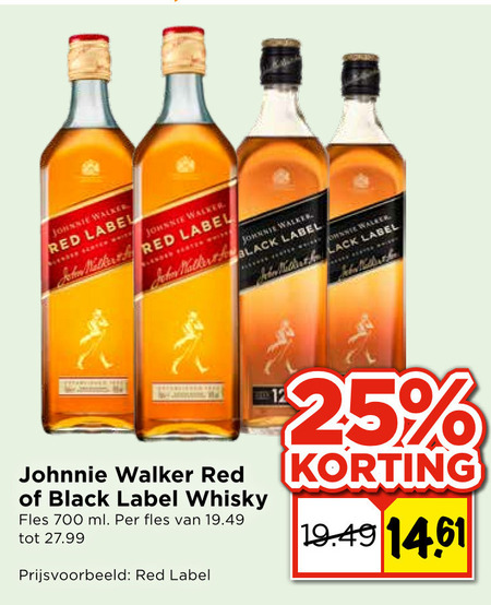 Johnnie Walker   whisky folder aanbieding bij  Vomar - details