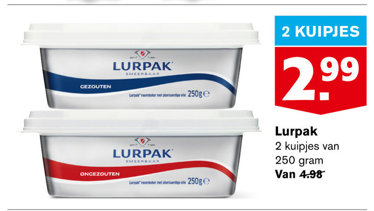 lurpak   roomboter folder aanbieding bij  Hoogvliet - details