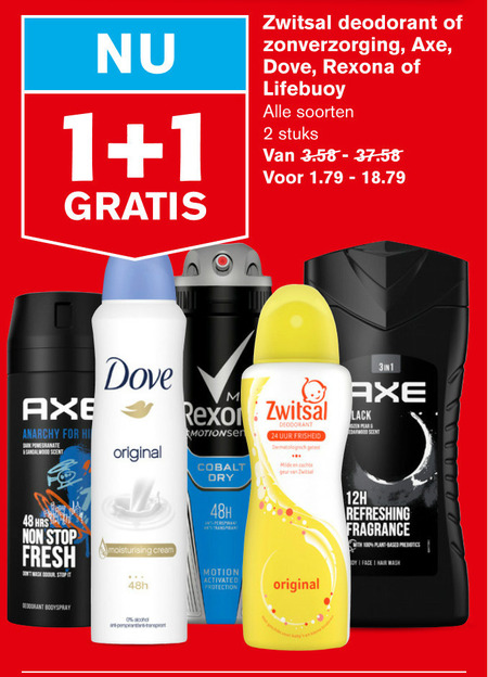 Zwitsal   zonnebrandolie, deodorant folder aanbieding bij  Hoogvliet - details