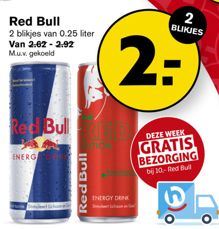 Red Bull   energiedrank folder aanbieding bij  Hoogvliet - details