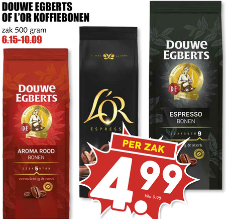 Douwe Egberts   koffiebonen folder aanbieding bij  MCD Supermarkt Basis - details