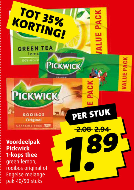 Pickwick   thee folder aanbieding bij  Boni - details