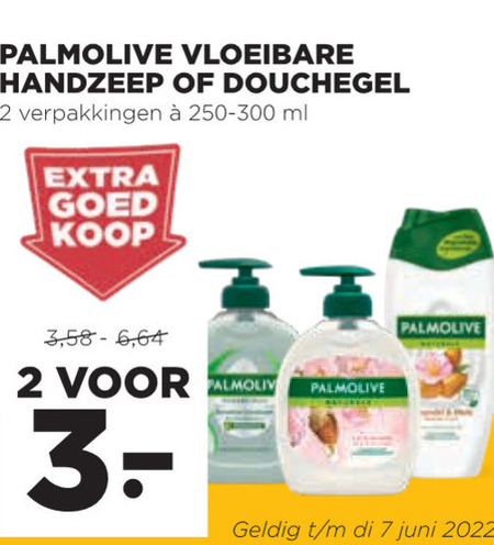 Palmolive   handzeep, douchegel folder aanbieding bij  Jumbo - details