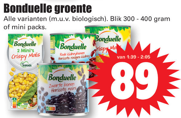 Bonduelle   groenteconserven folder aanbieding bij  Dirk - details