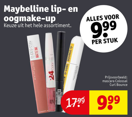 Maybelline   foundation, lipstick folder aanbieding bij  Kruidvat - details