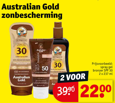 Australian Gold   zonnebrandolie folder aanbieding bij  Kruidvat - details