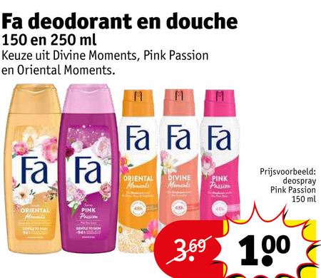 Fa   douchegel, deodorant folder aanbieding bij  Kruidvat - details