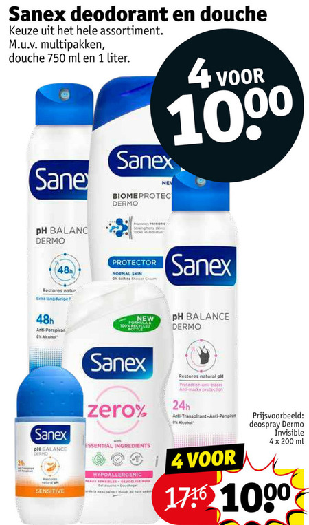 Sanex   deodorant, douchegel folder aanbieding bij  Kruidvat - details