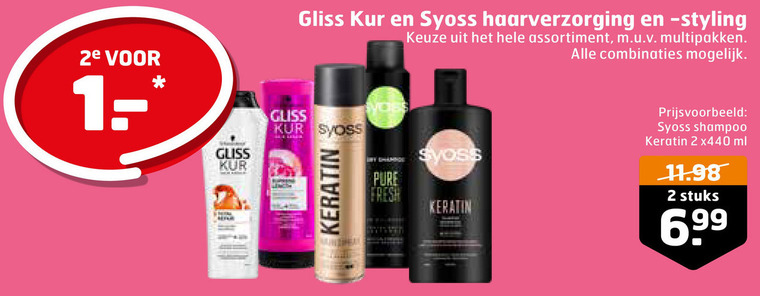 Gliss Kur   hairspray, conditioner folder aanbieding bij  Trekpleister - details