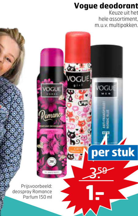 Vogue   deodorant folder aanbieding bij  Trekpleister - details