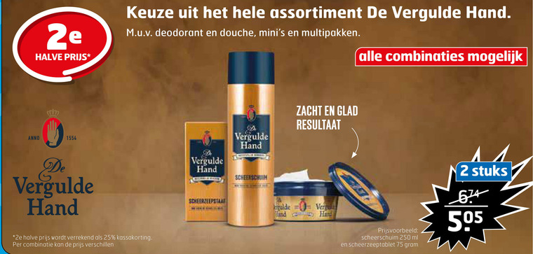 De Vergulde Hand   deodorant, scheerschuim folder aanbieding bij  Trekpleister - details