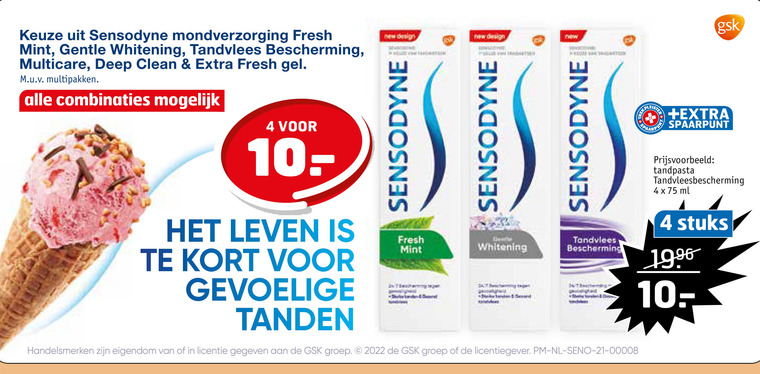 Sensodyne   tandpasta folder aanbieding bij  Trekpleister - details