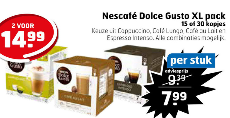 Nescafe   dolce gusto capsules folder aanbieding bij  Trekpleister - details