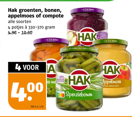 Hak   bonen, appelmoes folder aanbieding bij  Poiesz - details