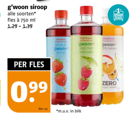 Gwoon   limonadesiroop folder aanbieding bij  Poiesz - details