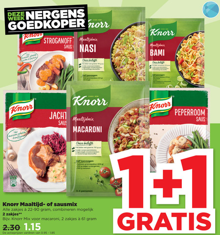 Knorr   saus, maaltijdmix folder aanbieding bij  Plus - details