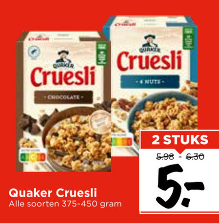 Quaker   cruesli folder aanbieding bij  Vomar - details