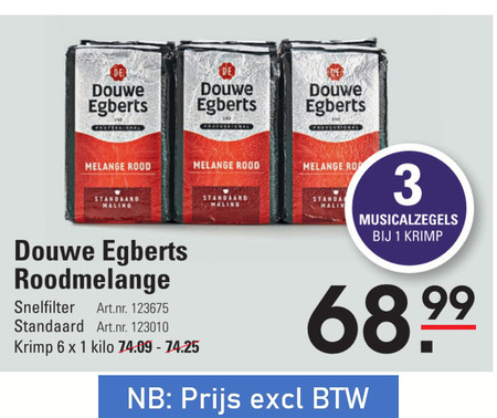 Douwe Egberts   koffie folder aanbieding bij  Sligro - details