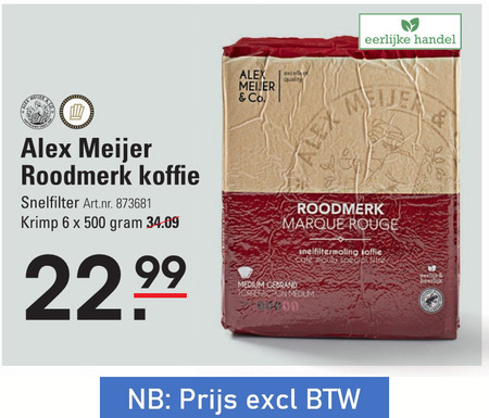 Alex Meijer   koffie folder aanbieding bij  Sligro - details