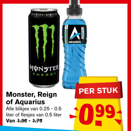 Aquarius   sportdrank, energiedrank folder aanbieding bij  Hoogvliet - details