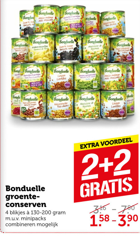 Bonduelle   groenteconserven folder aanbieding bij  Coop - details