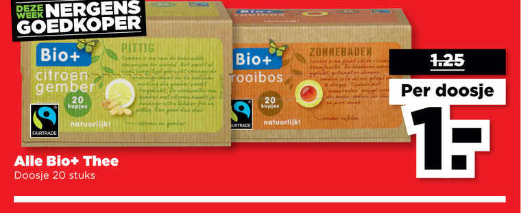 Bio Plus   thee folder aanbieding bij  Plus - details