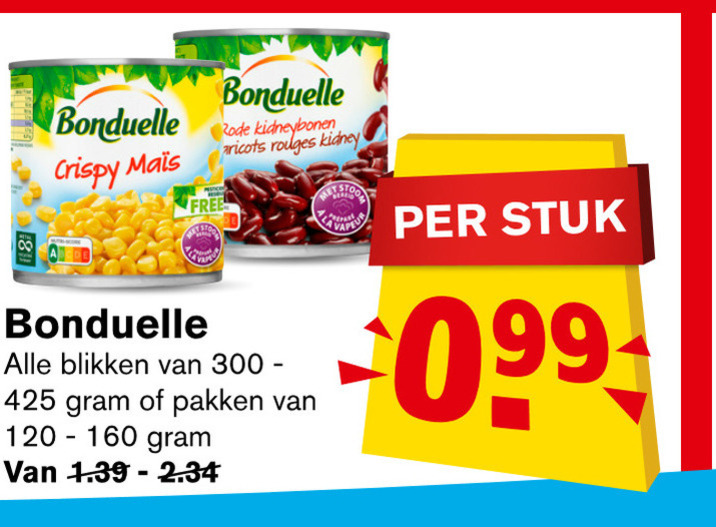 Bonduelle   groenteconserven folder aanbieding bij  Hoogvliet - details