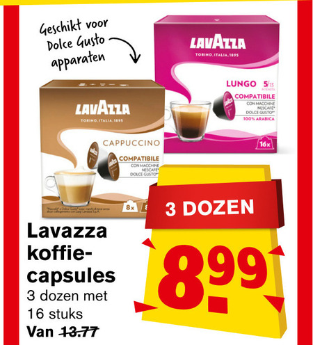 Lavazza   dolce gusto capsules folder aanbieding bij  Hoogvliet - details