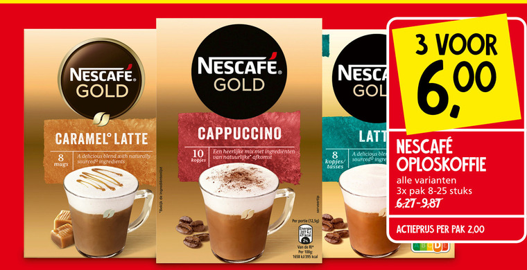 Nescafe   oploskoffie folder aanbieding bij  Jan Linders - details