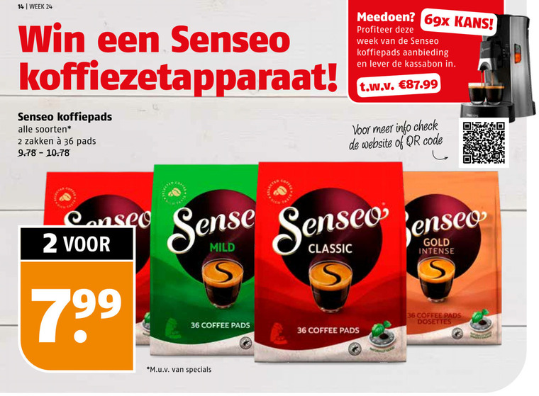 Douwe Egberts Senseo   koffiepad folder aanbieding bij  Poiesz - details