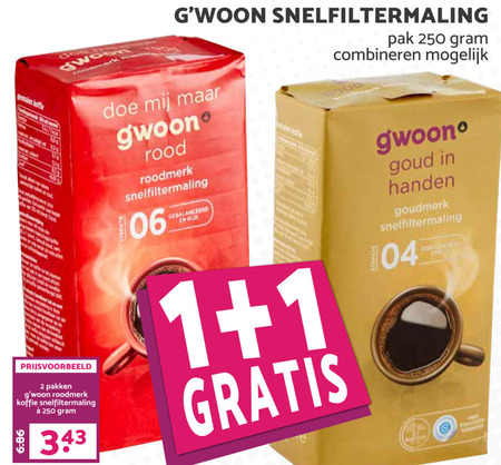 Gwoon   koffie folder aanbieding bij  Boons Markt - details