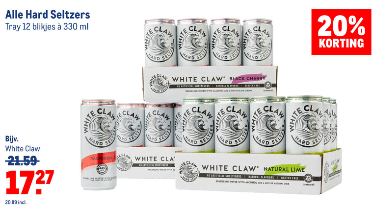 White Claw   hard seltzer folder aanbieding bij  Makro - details