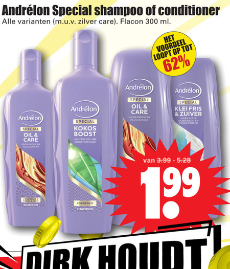 Andrelon   shampoo, conditioner folder aanbieding bij  Dirk - details