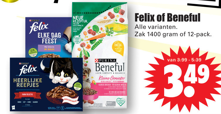 Felix   hondenvoer, kattenvoer folder aanbieding bij  Dirk - details