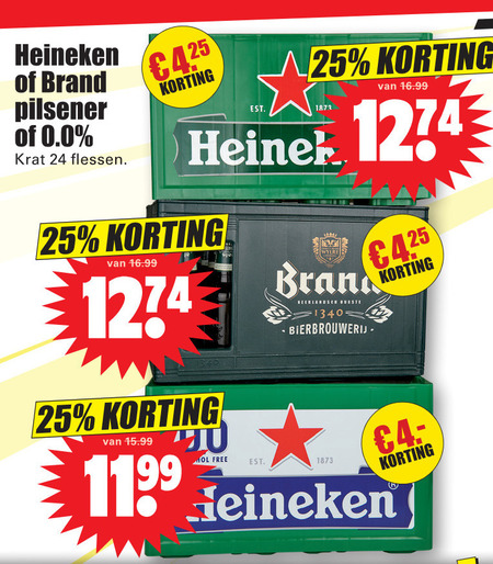 Heineken   krat bier folder aanbieding bij  Dirk - details