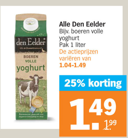 Den Eelder   yoghurt, karnemelk folder aanbieding bij  Albert Heijn - details