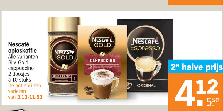 Nescafe   oploskoffie folder aanbieding bij  Albert Heijn - details