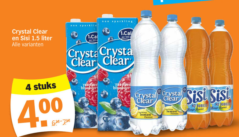 Crystal Clear   fruitdrank folder aanbieding bij  Albert Heijn - details